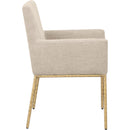 Meridian Reeves Beige Chenille Fabric Dining Chair IMAGE 4