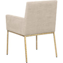 Meridian Reeves Beige Chenille Fabric Dining Chair IMAGE 6