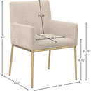 Meridian Reeves Beige Chenille Fabric Dining Chair IMAGE 8