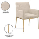 Meridian Reeves Beige Chenille Fabric Dining Chair IMAGE 9