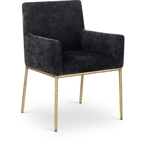Meridian Reeves Black Chenille Fabric Dining Chair IMAGE 1