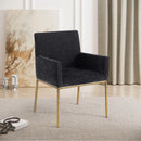 Meridian Reeves Black Chenille Fabric Dining Chair IMAGE 2