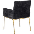 Meridian Reeves Black Chenille Fabric Dining Chair IMAGE 6