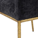 Meridian Reeves Black Chenille Fabric Dining Chair IMAGE 7