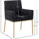 Meridian Reeves Black Chenille Fabric Dining Chair IMAGE 8