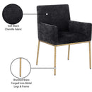 Meridian Reeves Black Chenille Fabric Dining Chair IMAGE 9