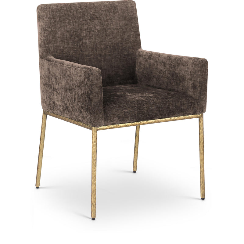 Meridian Reeves Brown Chenille Fabric Dining Chair IMAGE 1