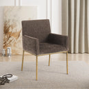Meridian Reeves Brown Chenille Fabric Dining Chair IMAGE 2