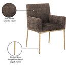 Meridian Reeves Brown Chenille Fabric Dining Chair IMAGE 9