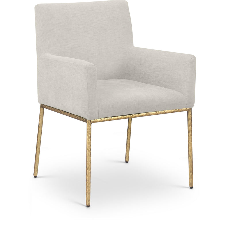 Meridian Reeves Cream Chenille Fabric Dining Chair IMAGE 1
