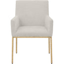 Meridian Reeves Cream Chenille Fabric Dining Chair IMAGE 3