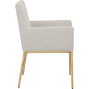 Meridian Reeves Cream Chenille Fabric Dining Chair IMAGE 4