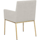 Meridian Reeves Cream Chenille Fabric Dining Chair IMAGE 6