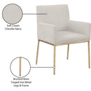 Meridian Reeves Cream Chenille Fabric Dining Chair IMAGE 9