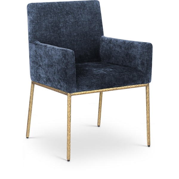 Meridian Reeves Navy Chenille Fabric Dining Chair IMAGE 1