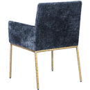Meridian Reeves Navy Chenille Fabric Dining Chair IMAGE 6