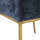 Meridian Reeves Navy Chenille Fabric Dining Chair IMAGE 7