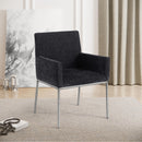 Meridian Reeves Black Chenille Fabric Dining Chair IMAGE 2
