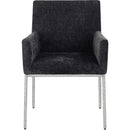 Meridian Reeves Black Chenille Fabric Dining Chair IMAGE 3