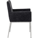 Meridian Reeves Black Chenille Fabric Dining Chair IMAGE 4
