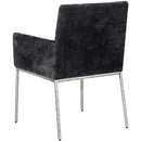 Meridian Reeves Black Chenille Fabric Dining Chair IMAGE 6