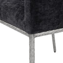 Meridian Reeves Black Chenille Fabric Dining Chair IMAGE 7