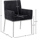 Meridian Reeves Black Chenille Fabric Dining Chair IMAGE 8