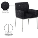 Meridian Reeves Black Chenille Fabric Dining Chair IMAGE 9