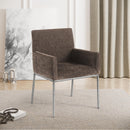 Meridian Reeves Brown Chenille Fabric Dining Chair IMAGE 2