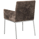 Meridian Reeves Brown Chenille Fabric Dining Chair IMAGE 6