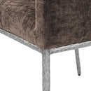 Meridian Reeves Brown Chenille Fabric Dining Chair IMAGE 7