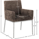 Meridian Reeves Brown Chenille Fabric Dining Chair IMAGE 8