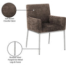 Meridian Reeves Brown Chenille Fabric Dining Chair IMAGE 9