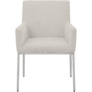 Meridian Reeves Cream Chenille Fabric Dining Chair IMAGE 3