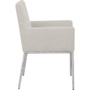 Meridian Reeves Cream Chenille Fabric Dining Chair IMAGE 4