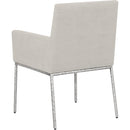 Meridian Reeves Cream Chenille Fabric Dining Chair IMAGE 6