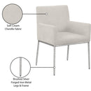 Meridian Reeves Cream Chenille Fabric Dining Chair IMAGE 9