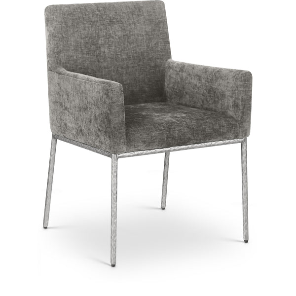 Meridian Reeves Grey Chenille Fabric Dining Chair IMAGE 1