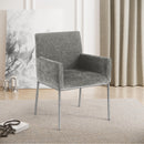 Meridian Reeves Grey Chenille Fabric Dining Chair IMAGE 2