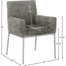 Meridian Reeves Grey Chenille Fabric Dining Chair IMAGE 8