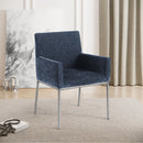 Meridian Reeves Navy Chenille Fabric Dining Chair IMAGE 2