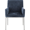 Meridian Reeves Navy Chenille Fabric Dining Chair IMAGE 3