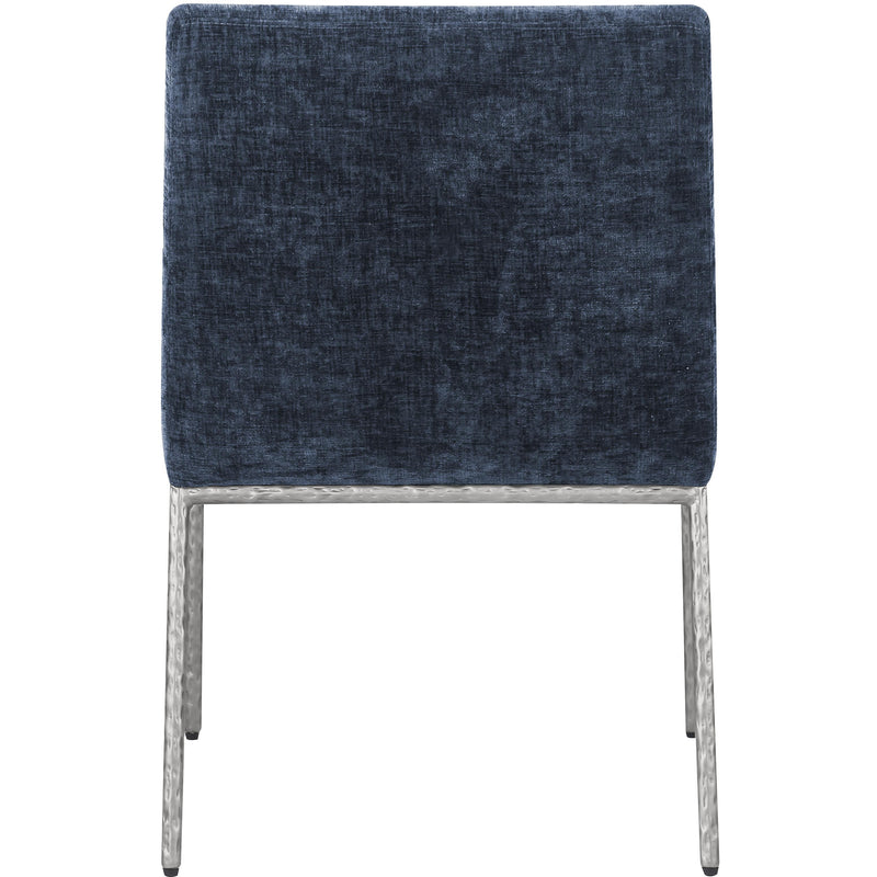 Meridian Reeves Navy Chenille Fabric Dining Chair IMAGE 5
