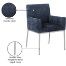 Meridian Reeves Navy Chenille Fabric Dining Chair IMAGE 9