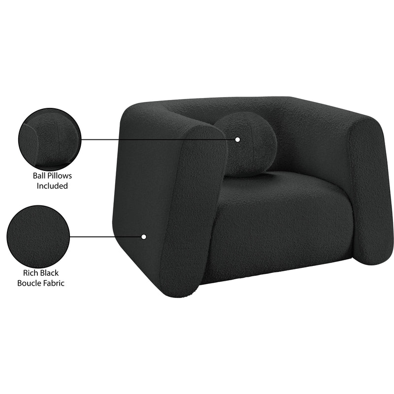 Meridian Abbington Black Boucle Fabric Chair IMAGE 18