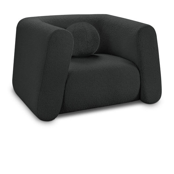 Meridian Abbington Black Boucle Fabric Chair IMAGE 1