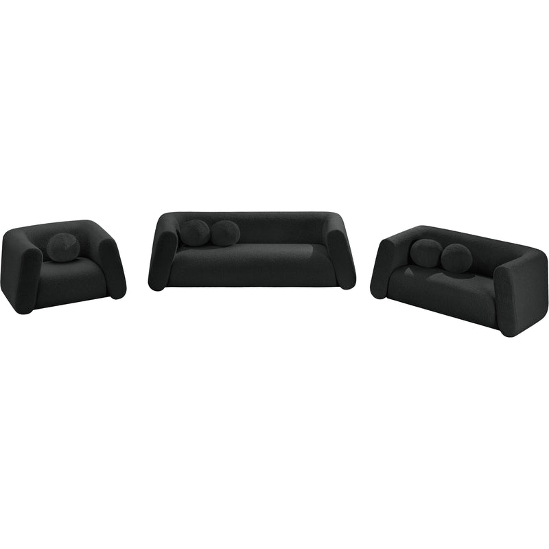Meridian Abbington Black Boucle Fabric Loveseat IMAGE 14