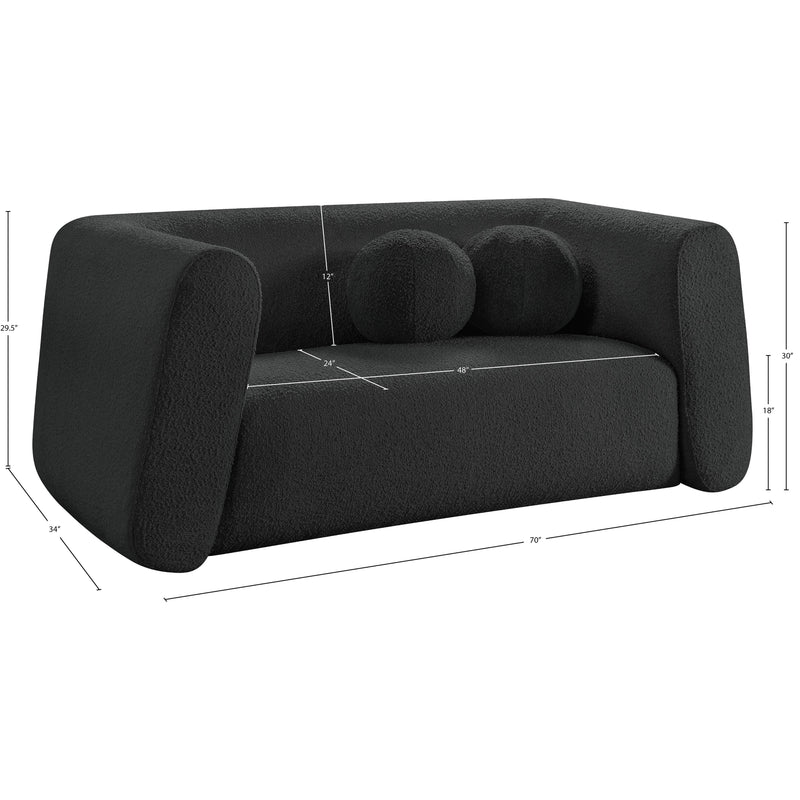 Meridian Abbington Black Boucle Fabric Loveseat IMAGE 19