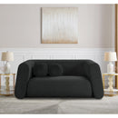 Meridian Abbington Black Boucle Fabric Loveseat IMAGE 2