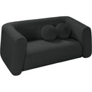 Meridian Abbington Black Boucle Fabric Loveseat IMAGE 3